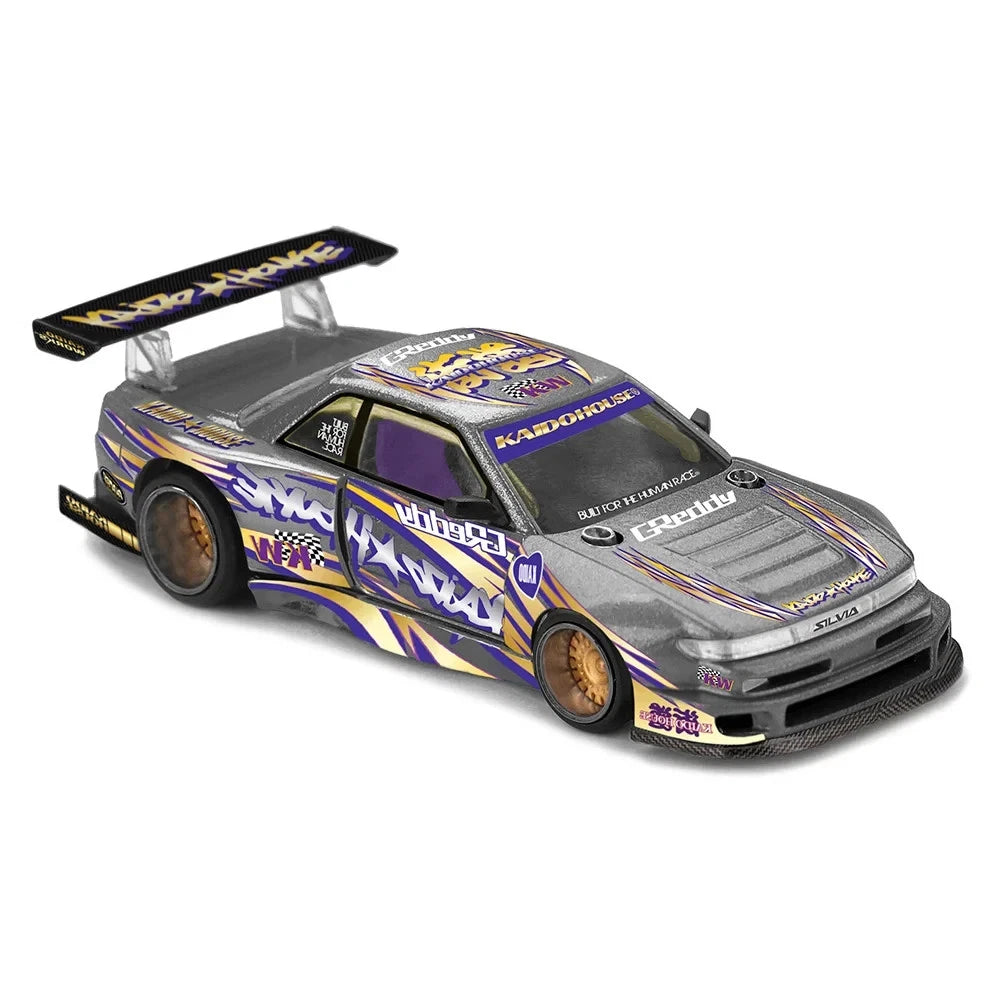 Nissan Silvia S13-R Kaido Drift V1 Greddy – Gunmetal Gray - Kaido House x Mini GT 1:64