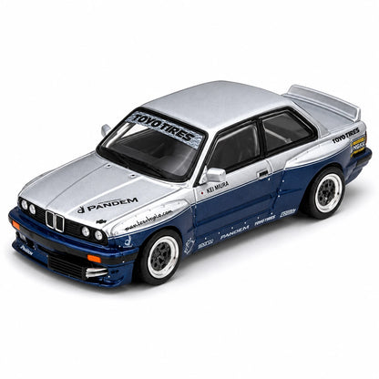 PANDEM E30 M3 Silver/Blue IN64-E30P-SILBLU INNO64 1:64 SCALE