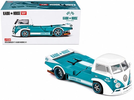 1:64 Kaido House x Mini GT Volkswagen T1 KAIDO WORKS V1 – Turquoise/White