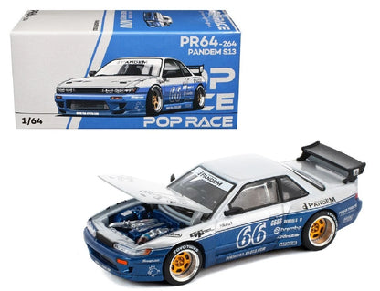 POPRACE 1/64 PANDEM SILVIA S13 MOONTECH BLUE PR640264