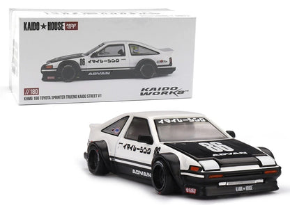 Toyota AE86 Sprinter Trueno Kaido Street V1- White Kaido House x Mini GT 1:64