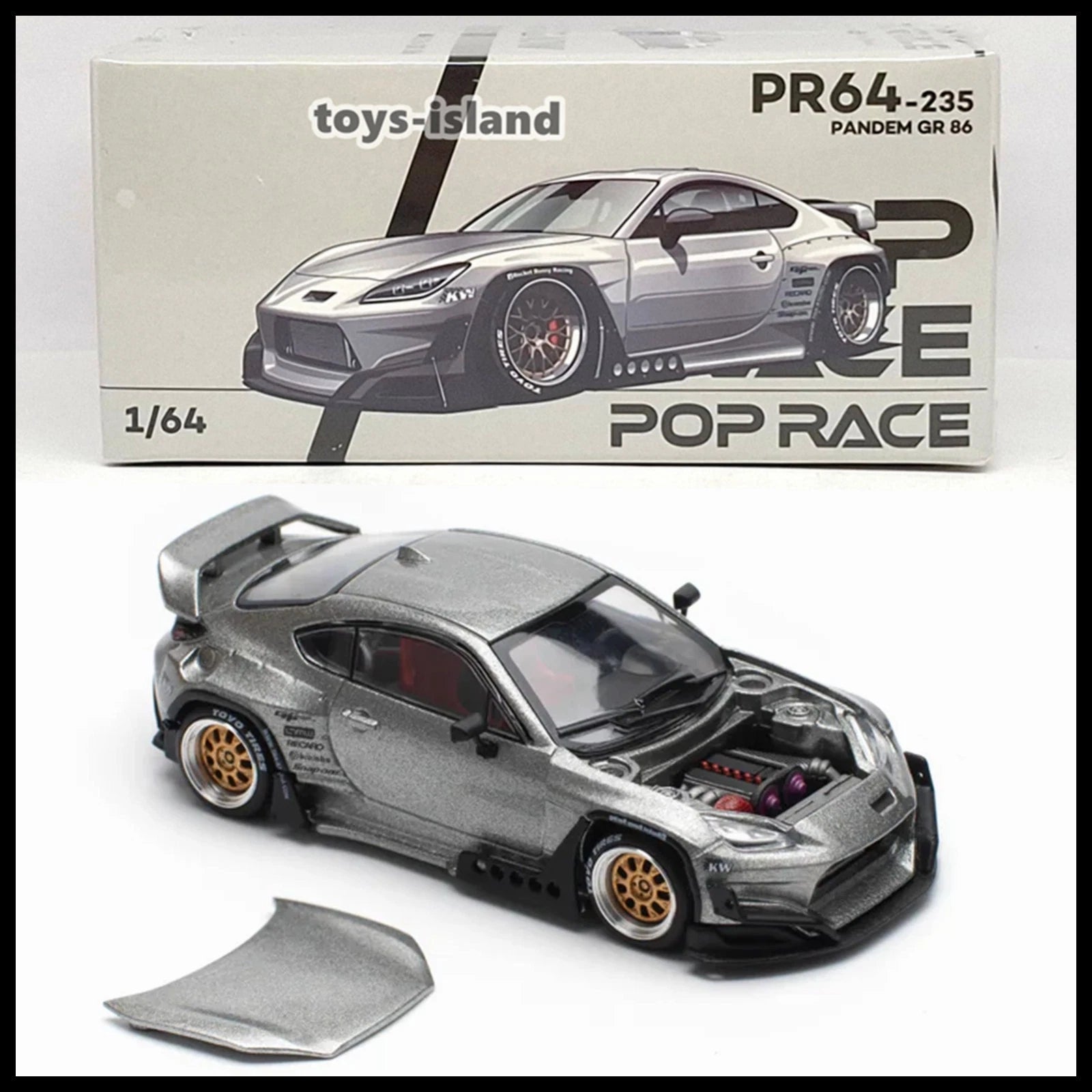 POPRACE 1/64 PANDEM GR86 - SILVER PR640235