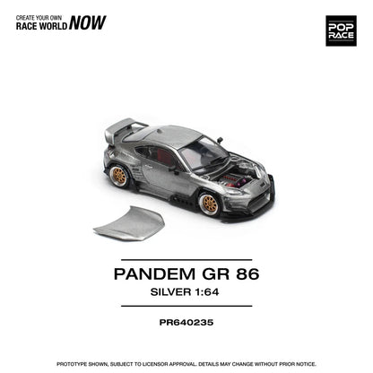 POPRACE 1/64 PANDEM GR86 - SILVER PR640235