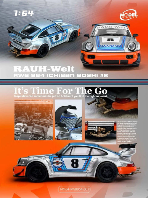 RWB 964 #8 "ICHIBAN BOSHI - MARTINI RACING" 1/64 BY MODEL MODEL MM64-RWB964-001