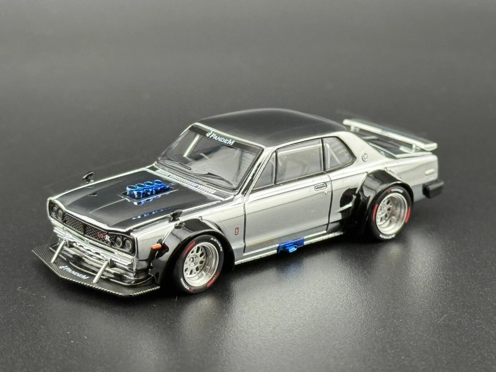 Pop Race 1:64 Nissan GT-R V8 Drift Hakosuka Chrome Silver HK ToyCar Salon #330