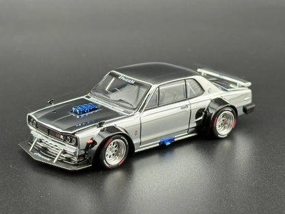 Pop Race Nissan GT-R V8 Drift Hakosuka Silver Chrome HK ToyCar Salon