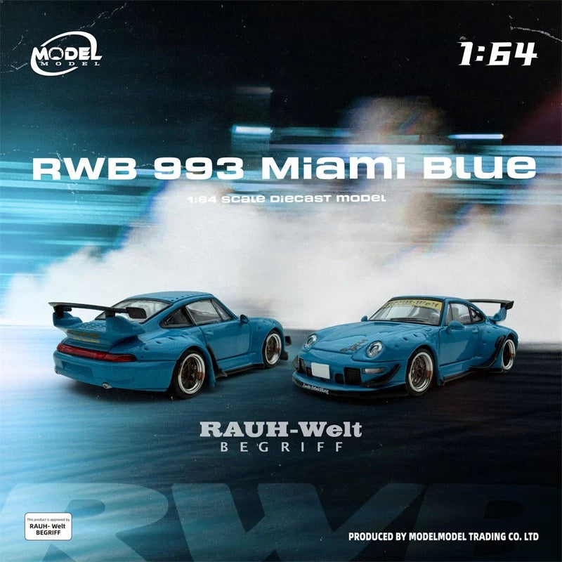 (COMING SOON ) MODELMODEL 164 RWB 993 Miami Blue (Paper Box) MM64-RWB993-005