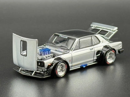 Pop Race Nissan GT-R V8 Drift Hakosuka Silver Chrome HK ToyCar Salon