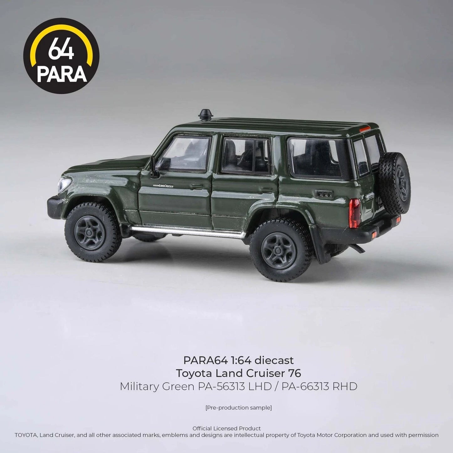 PARA64 1/64 2014 Toyota Landcruiser LC76 Military Green LHD PA-56313