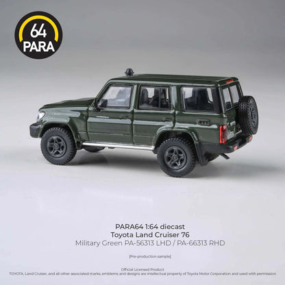 PARA64 1/64 2014 Toyota Landcruiser LC76 Military Green LHD PA-56313