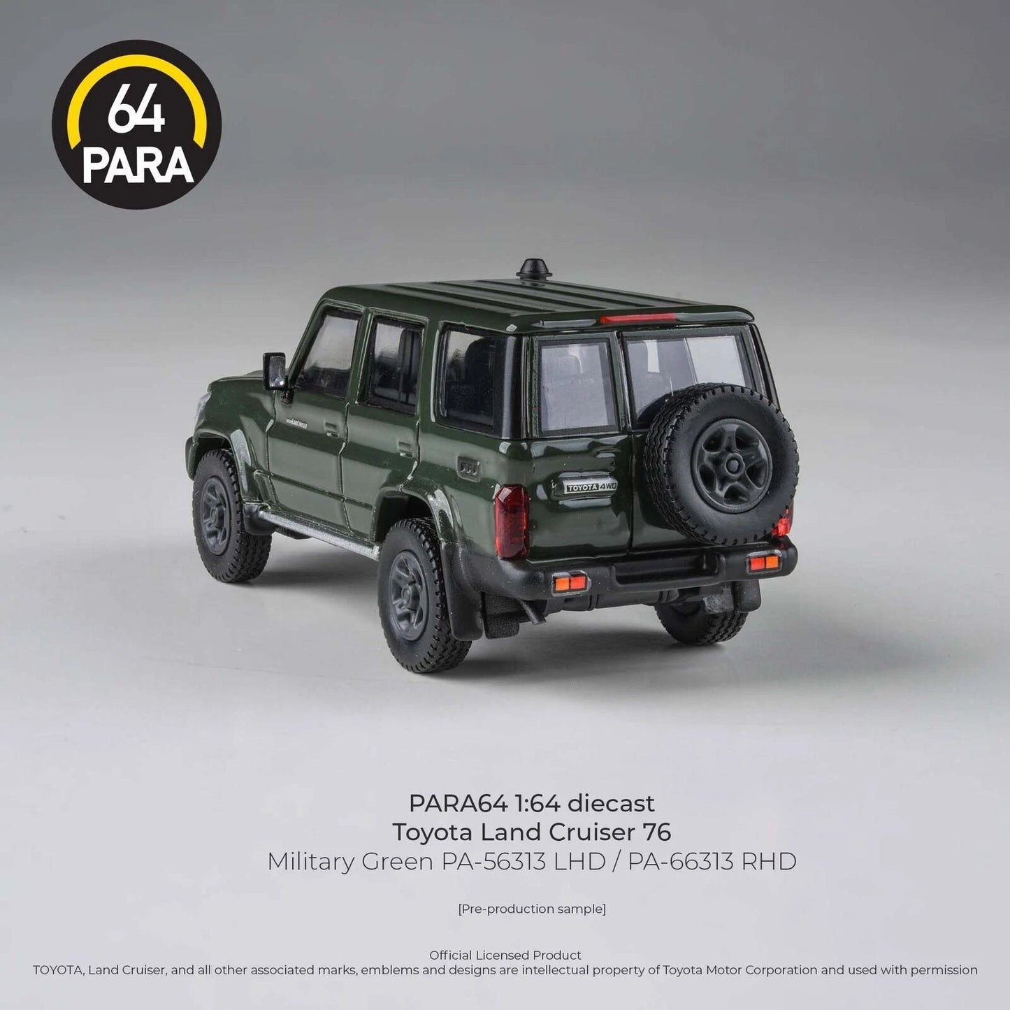 PARA64 1/64 2014 Toyota Landcruiser LC76 Military Green LHD PA-56313