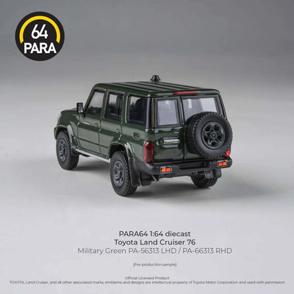 PARA64 1/64 2014 Toyota Landcruiser LC76 Military Green LHD PA-56313