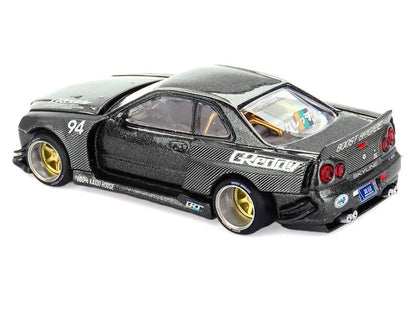 Nissan Skyline GT-R (R34) Kaido Works GReddy V2 – Black w Carbon Kaido House #222 x Mini GT 1:64