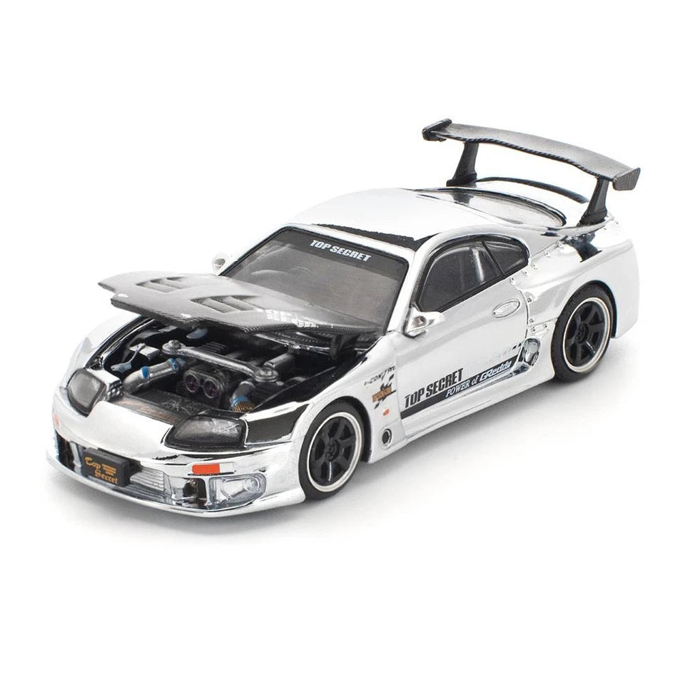 POPRACE 1:64 Top Secret GT300 Supra - Silver Chrome PR640325
