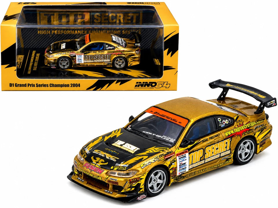 TOP SECRET Silvia (S15) Gold D1 Grand Prix Series Champion 2004 IN64-S15TS-D104 INNO64 1:64 SCALE