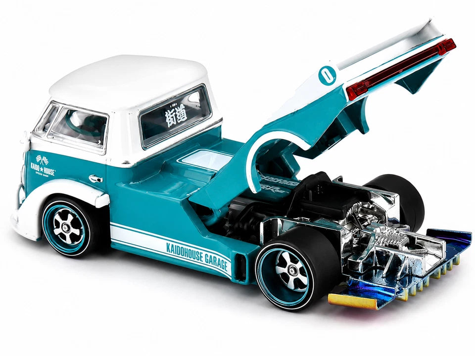 1:64 Kaido House x Mini GT Volkswagen T1 KAIDO WORKS V1 – Turquoise/White