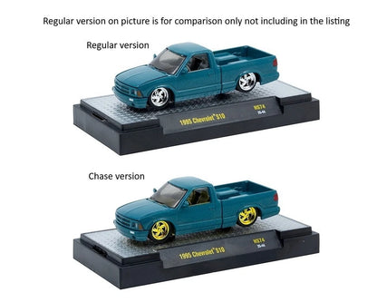 CHASE ! M2 Machines 1:64 1995 Chevrolet S10 Custom Blue Diecast Model 31500-HS74