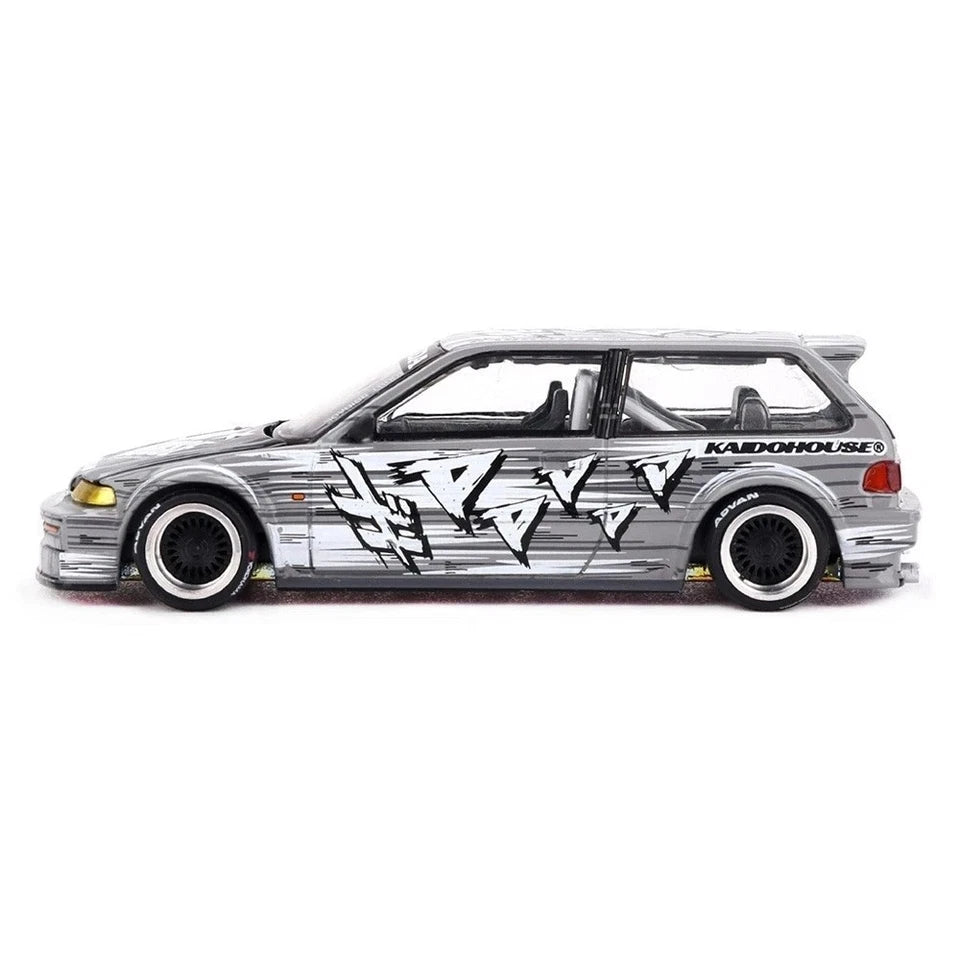 Honda Civic (EF) Kaido Manga V1 – Silver - Kaido House x Mini GT 1:64