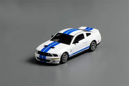 Motorhelix x Greenlight 164 Ford Mustang Shelby GT500 2007 White with Blue Stripe GL-1251005C
