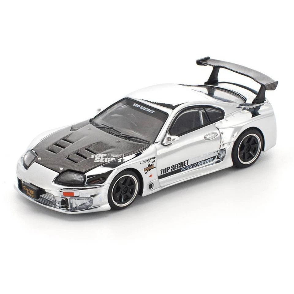 POPRACE 1:64 Top Secret GT300 Supra - Silver Chrome PR640325