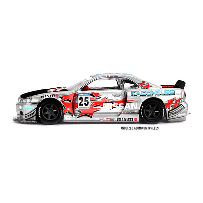 Nissan Skyline GT-R (R34) Kaido Star Racing V1- Silver - Kaido House x Mini GT 1:64