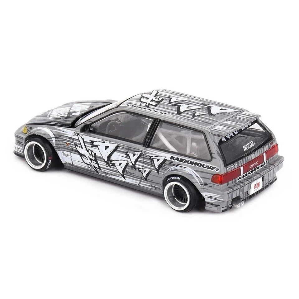 Honda Civic (EF) Kaido Manga V1 – Silver - Kaido House x Mini GT 1:64