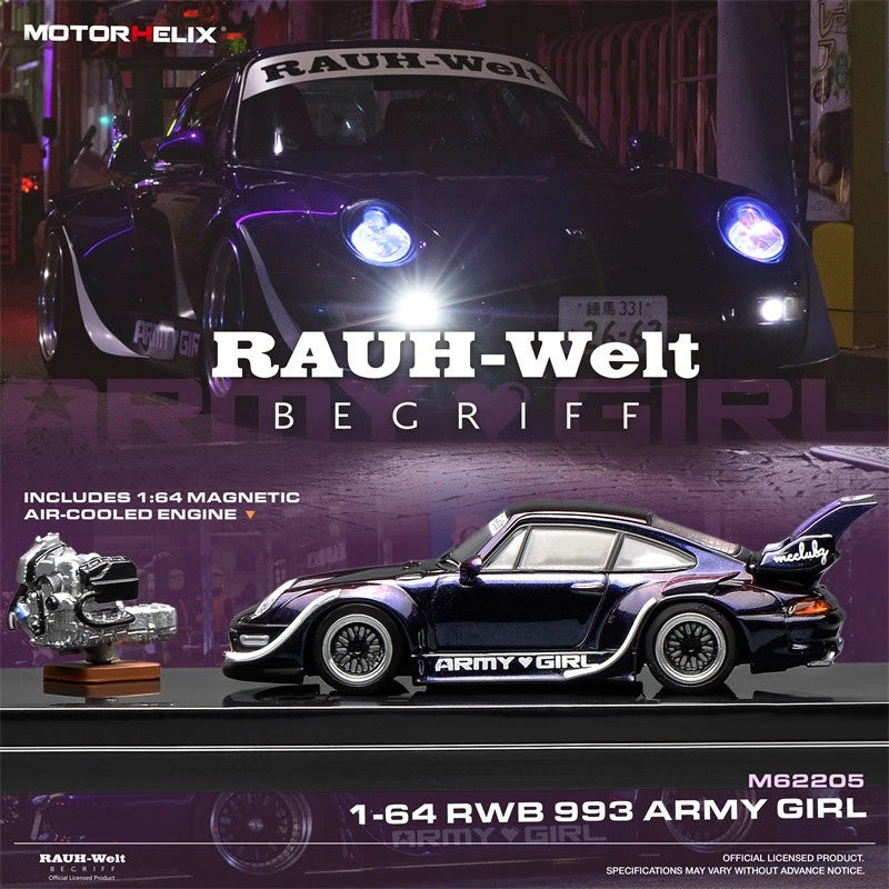 (COMING SOON) Motorhelix 164 RWB 993 Army Girl with magnetic air-cooled engine M62205