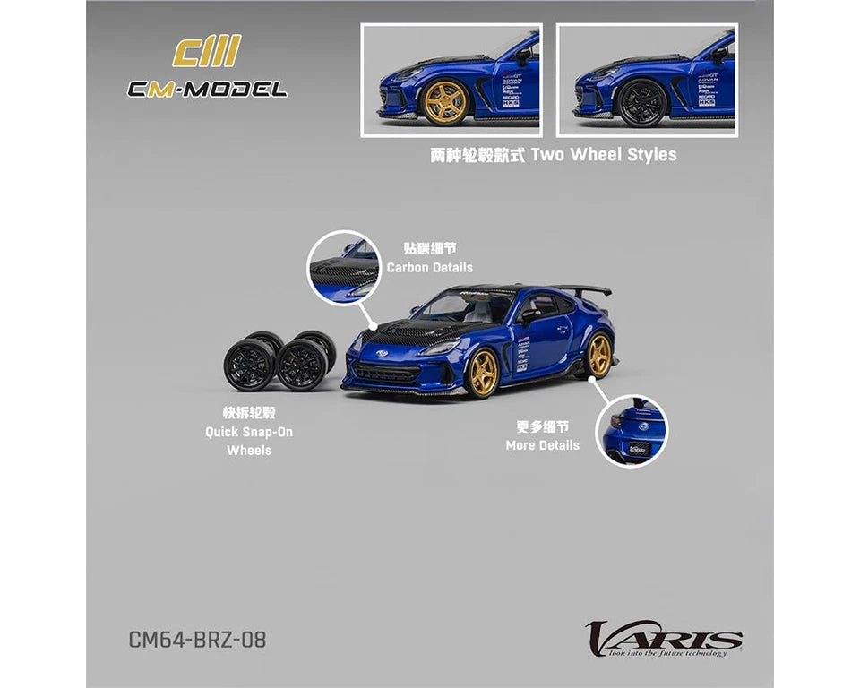 (COMING SOON) CM MODEL 164 Subaru BRZ Varis Widebody Blue CM64-BRZ-08