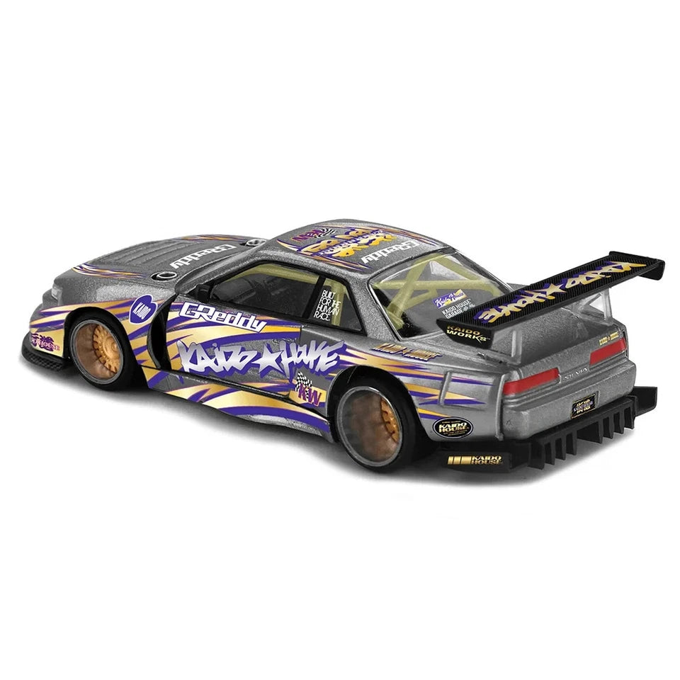 Nissan Silvia S13-R Kaido Drift V1 Greddy – Gunmetal Gray - Kaido House x Mini GT 1:64