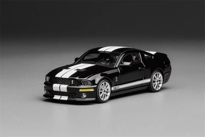 Motorhelix x Greenlight 164 Ford Mustang Shelby GT500 2007 BLACK with White Stripe GL-1251005