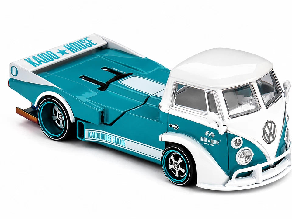 1:64 Kaido House x Mini GT Volkswagen T1 KAIDO WORKS V1 – Turquoise/White